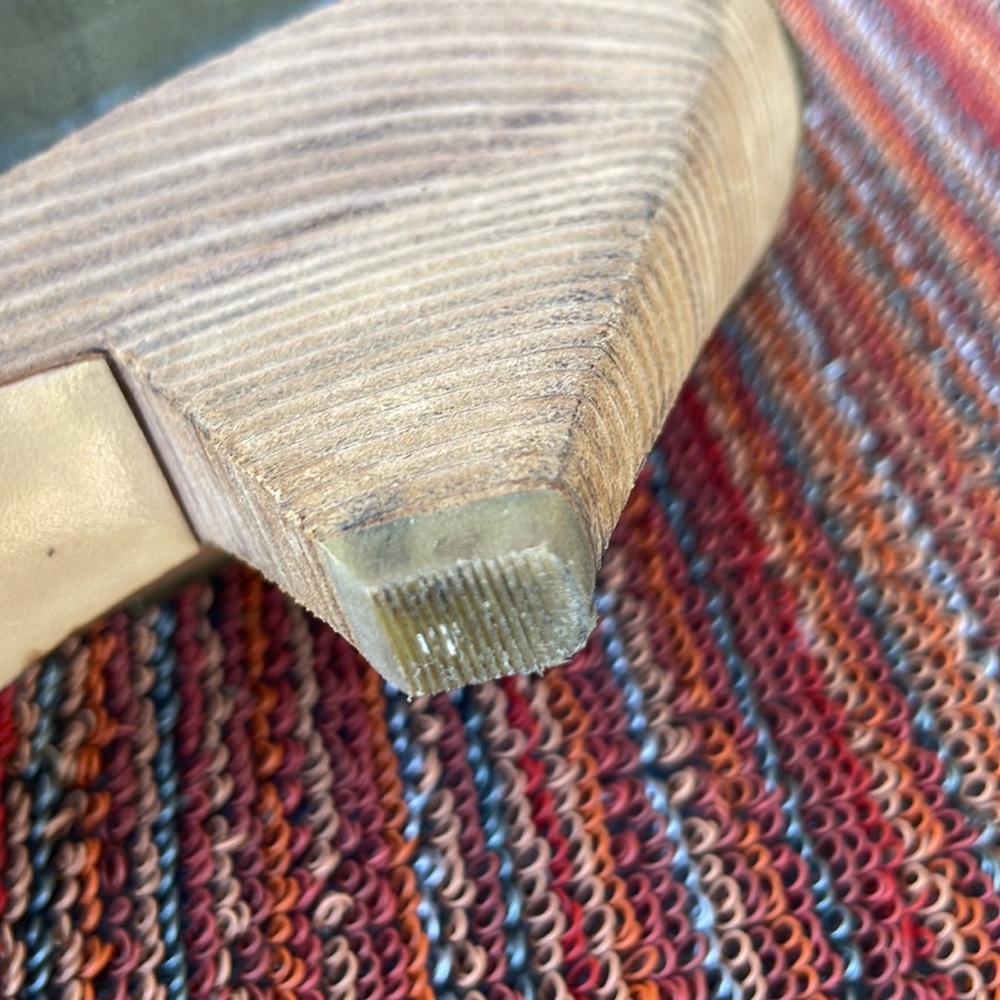 Belle-Sigerson Morrison olive, ankle sandal heeled shoe. 3 1/2 inch. Leather. - Picture 7 of 8